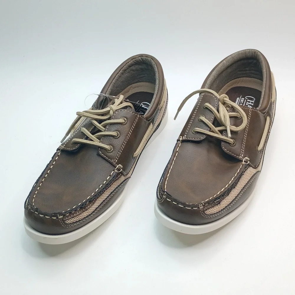 Chaps Kanas Boat Shoe Men Size 10 Brown Memory Foam Loafer
